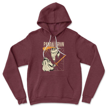 The Pandalorian Hoodie in Heather Maroon color
